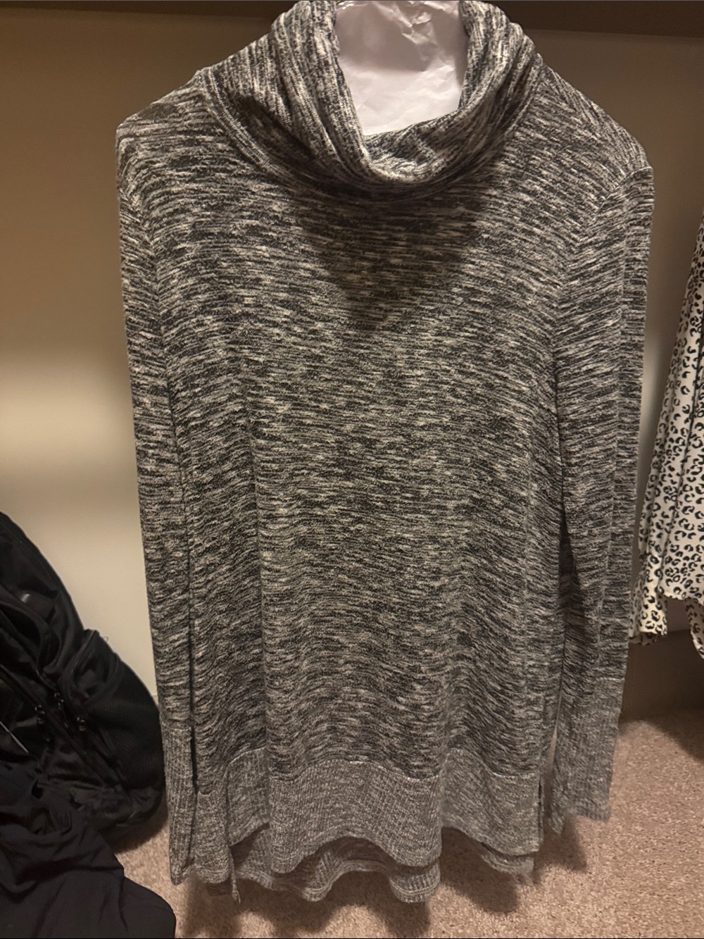 fab'rik Marled Gray Cowl Neck Sweater